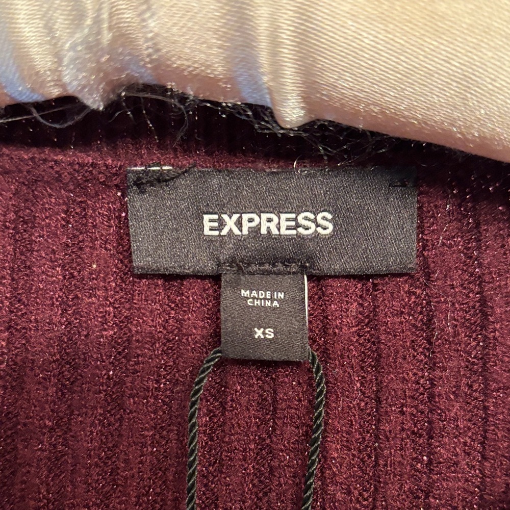 Express Ribbed Peplum Knit Sweater - Picture 2 of 2